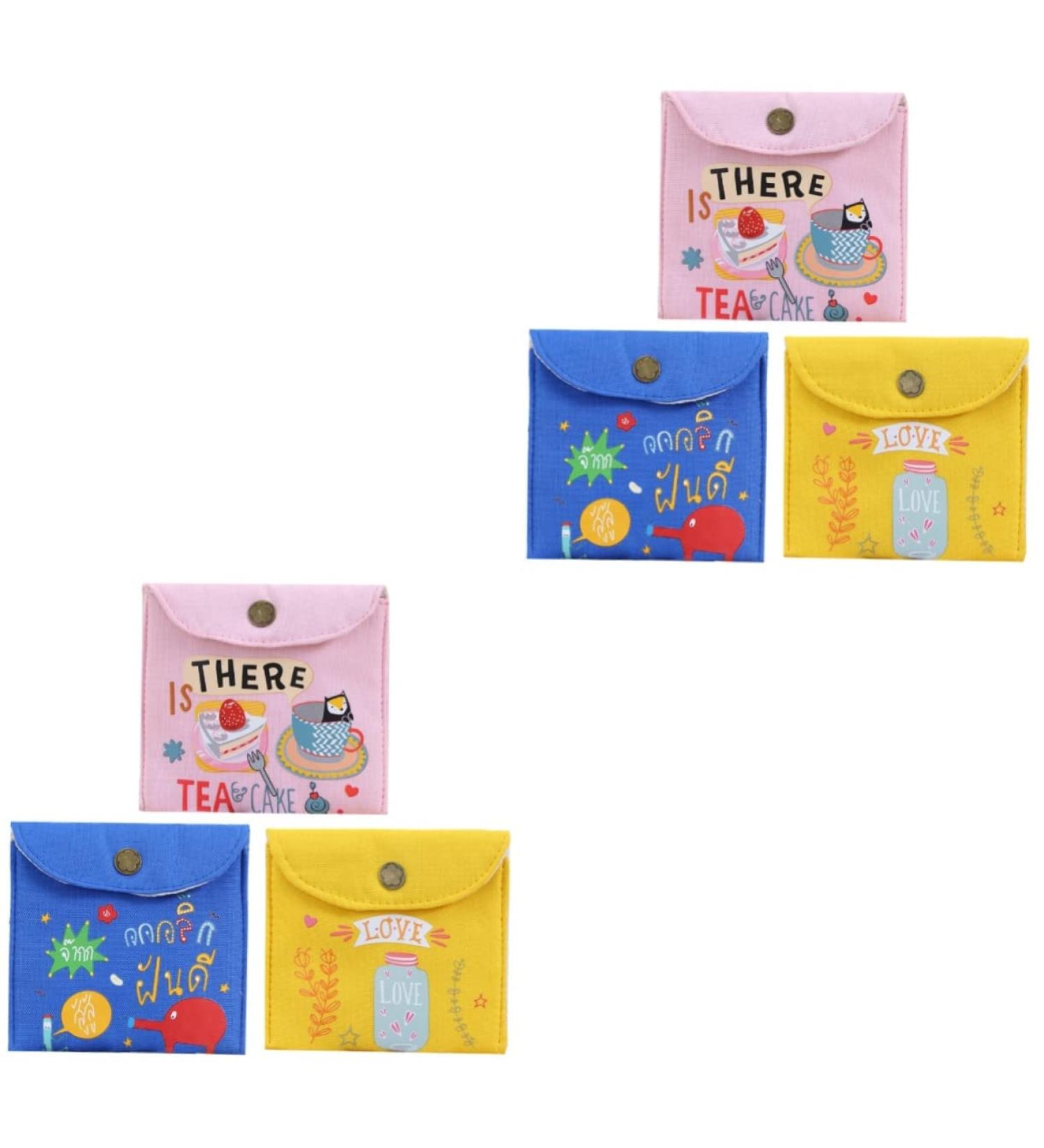 Buy Cabilock Children's Wallet - Cute Multifunctional Coin & Menstrual Pad Storage 2-Pack 13.3x12.7cm Blue & Yellow - Shop Internationally! - Buy Online on GoSupps.com