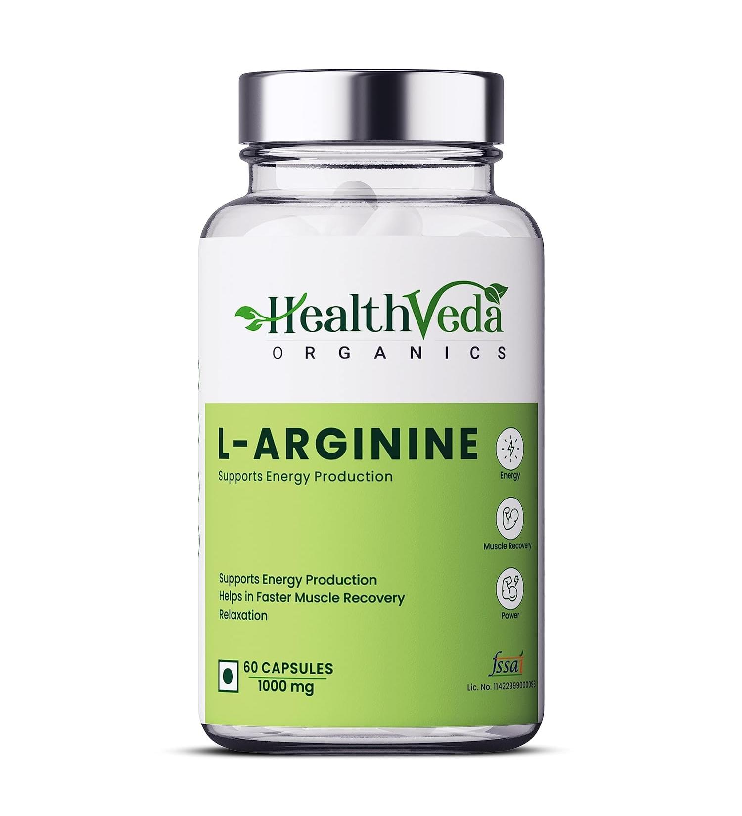 Generic Organics L Arginine 1000 mg with Chromium Picolinate | 60 Veg Capsules | Good for Muscle Growth Stamina Recovery Immune Booster & Energy | for Both Men & Women - Buy Online on GoSupps.com