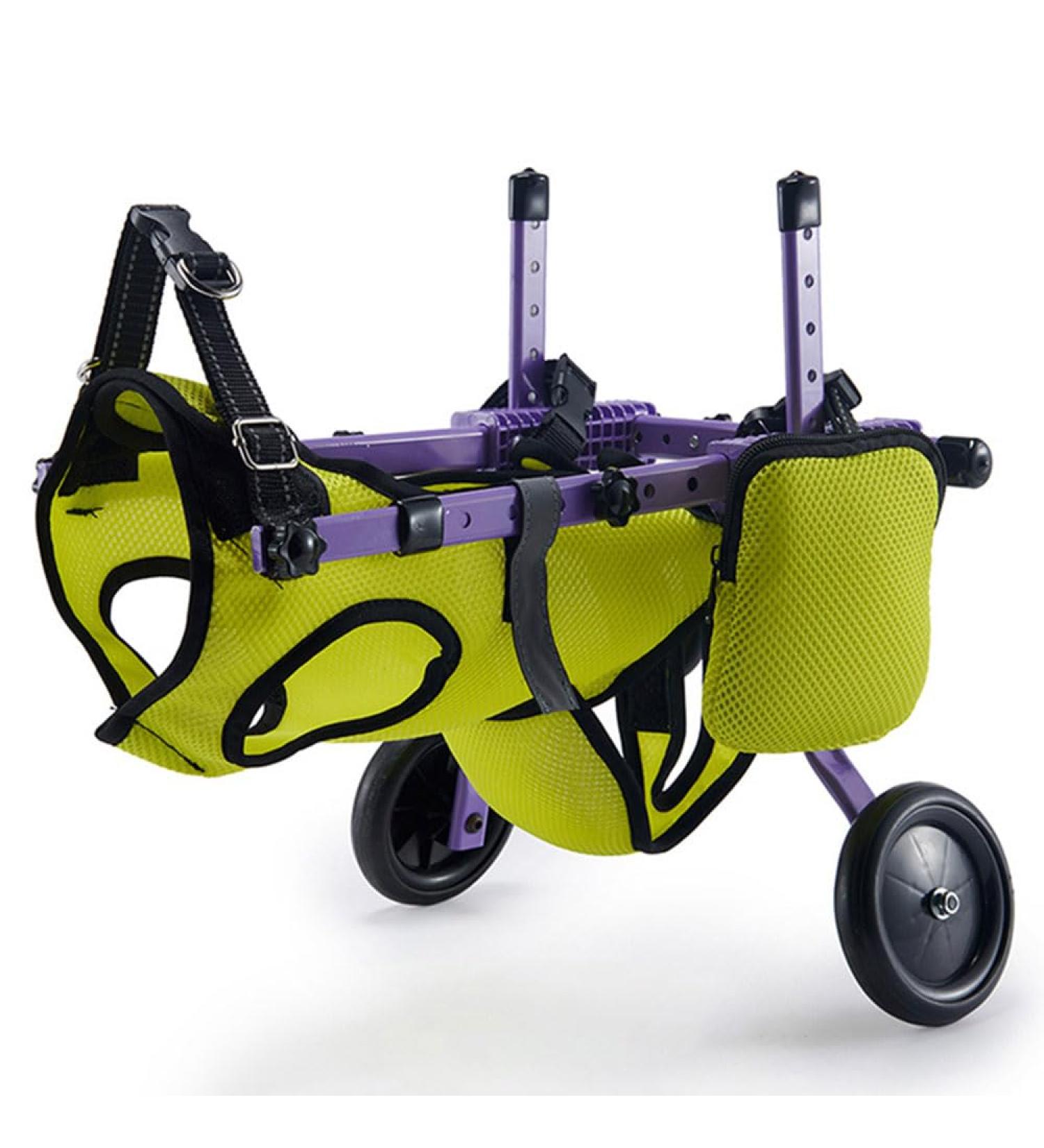 Dog Wheelchair for Small Dog Back Legs Adjustable Pets Cart with Wheels for Back Legs Assist Small Pets with Paralyzed Disabled Hind Limbs to Recover Mobility Dog Leg Brace and Hip Support (Yellow) - Buy Online on GoSupps.com