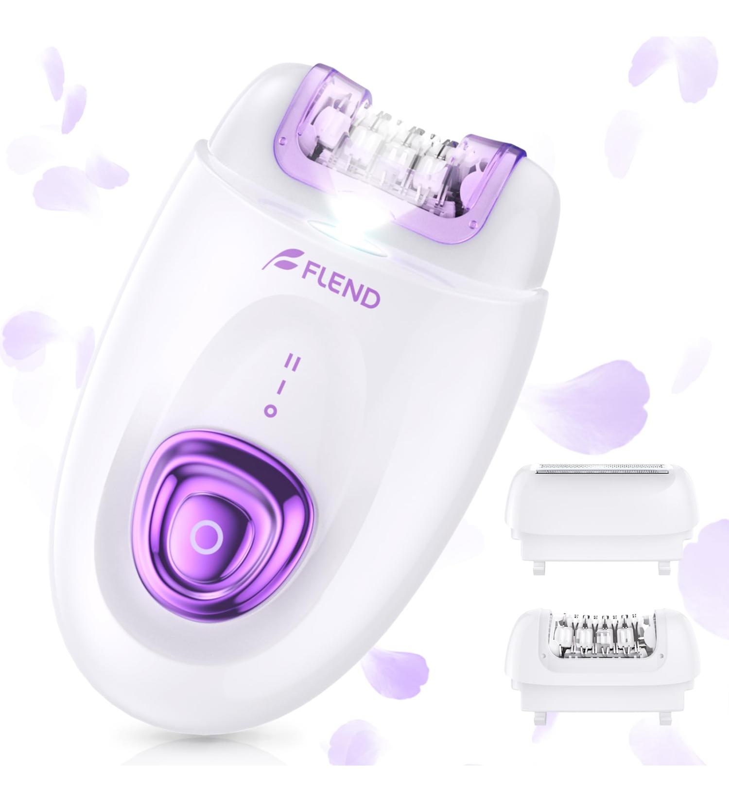 Best Wireless Epilator for Women - 2 Speed LED Light Hair Removal for Face Body Armpit Bikini & Legs - Purple-02 - Buy Online on GoSupps.com