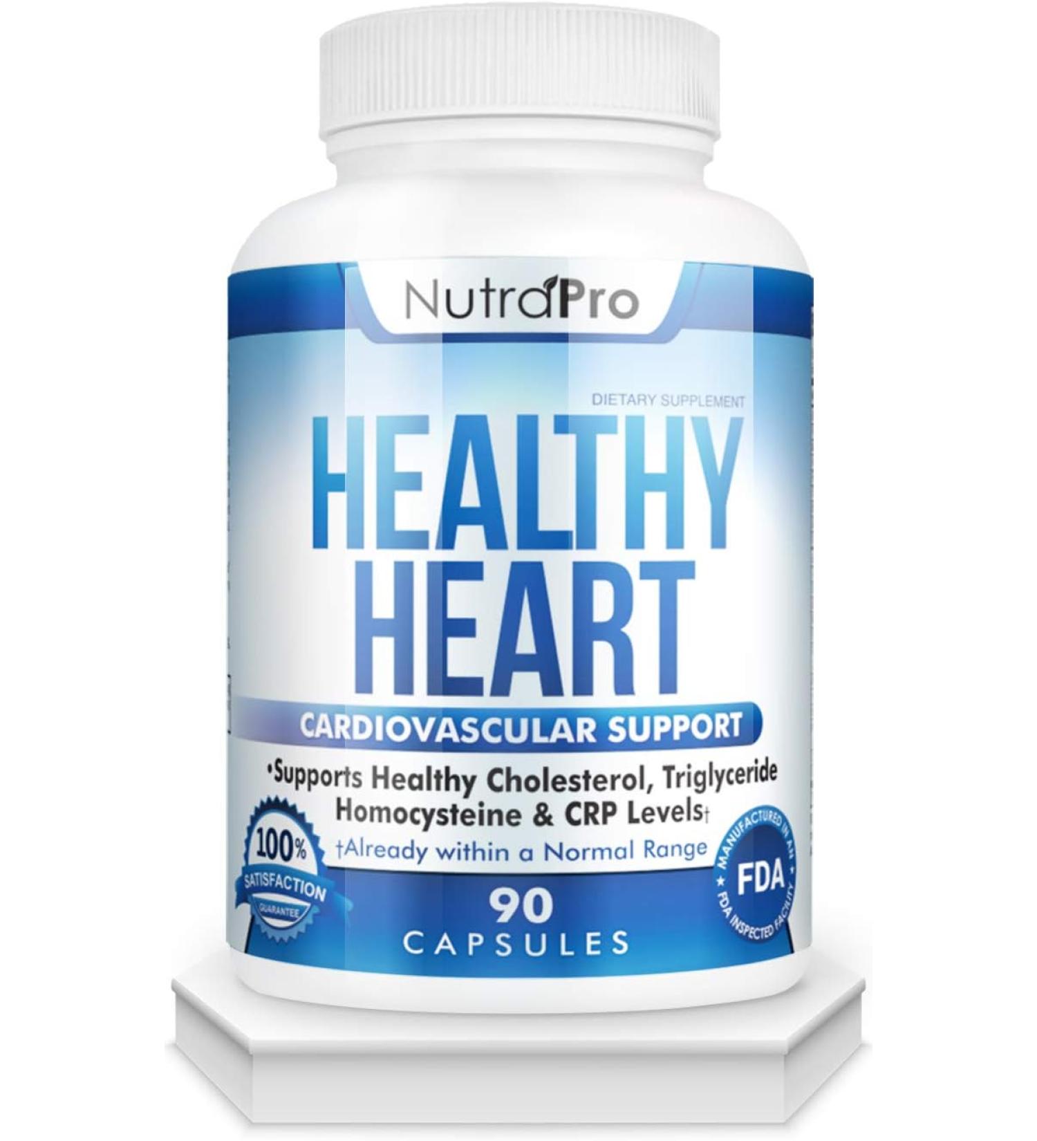 NutraPro Healthy Heart Supplements Artery Cleanse & Protect Supports Healthy Cholesterol and Triglyceride GMP Certified 90 Capsules - Buy Online on GoSupps.com