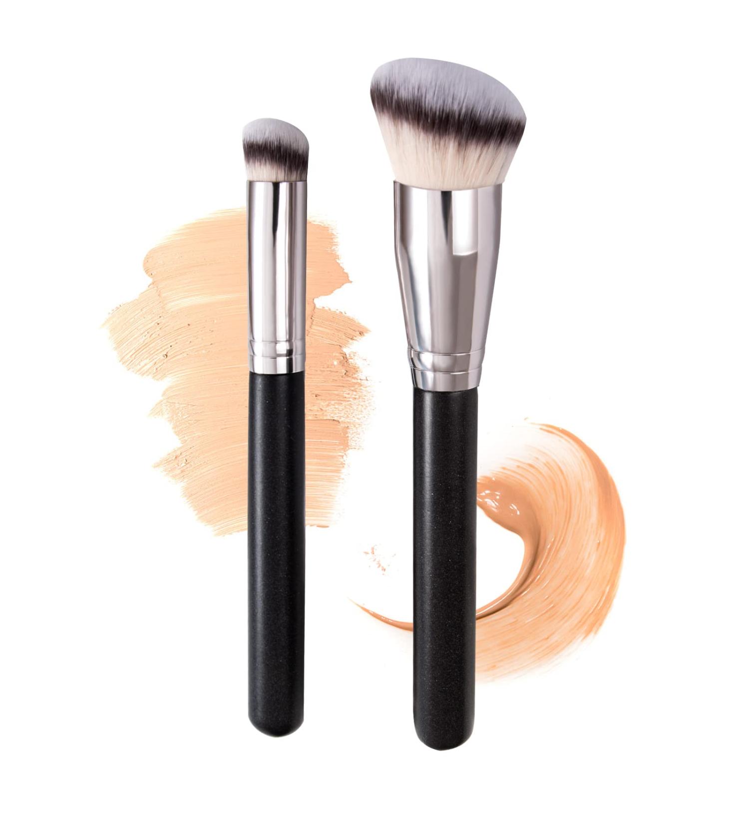 Make-up Brush Set: Soft Synthetic Concealer & Foundation Brushes for Flawless Application - 2 Pieces - Buy Online on GoSupps.com