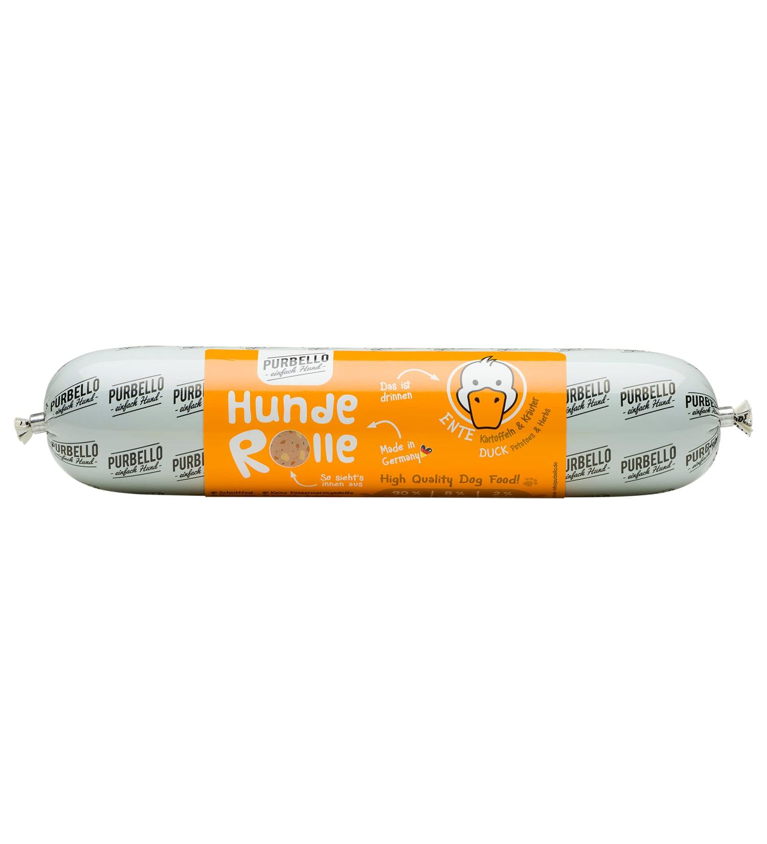 PURBELLO Duck Dog Sausage - 8 x 400g - High Meat Monoprotein - Wet Dog Food - Cut Resistant & Grain-Free (3g) - Buy Online on GoSupps.com
