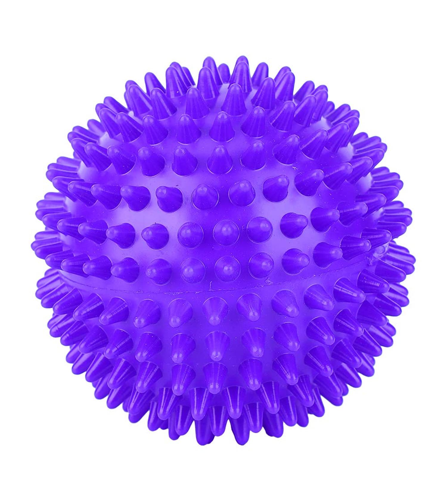 Purple Massage Roller Ball - 7.5 cm Spiky Fitness Tool for Body Relaxation & Muscle Recovery - International Shipping Available - Buy Online on GoSupps.com
