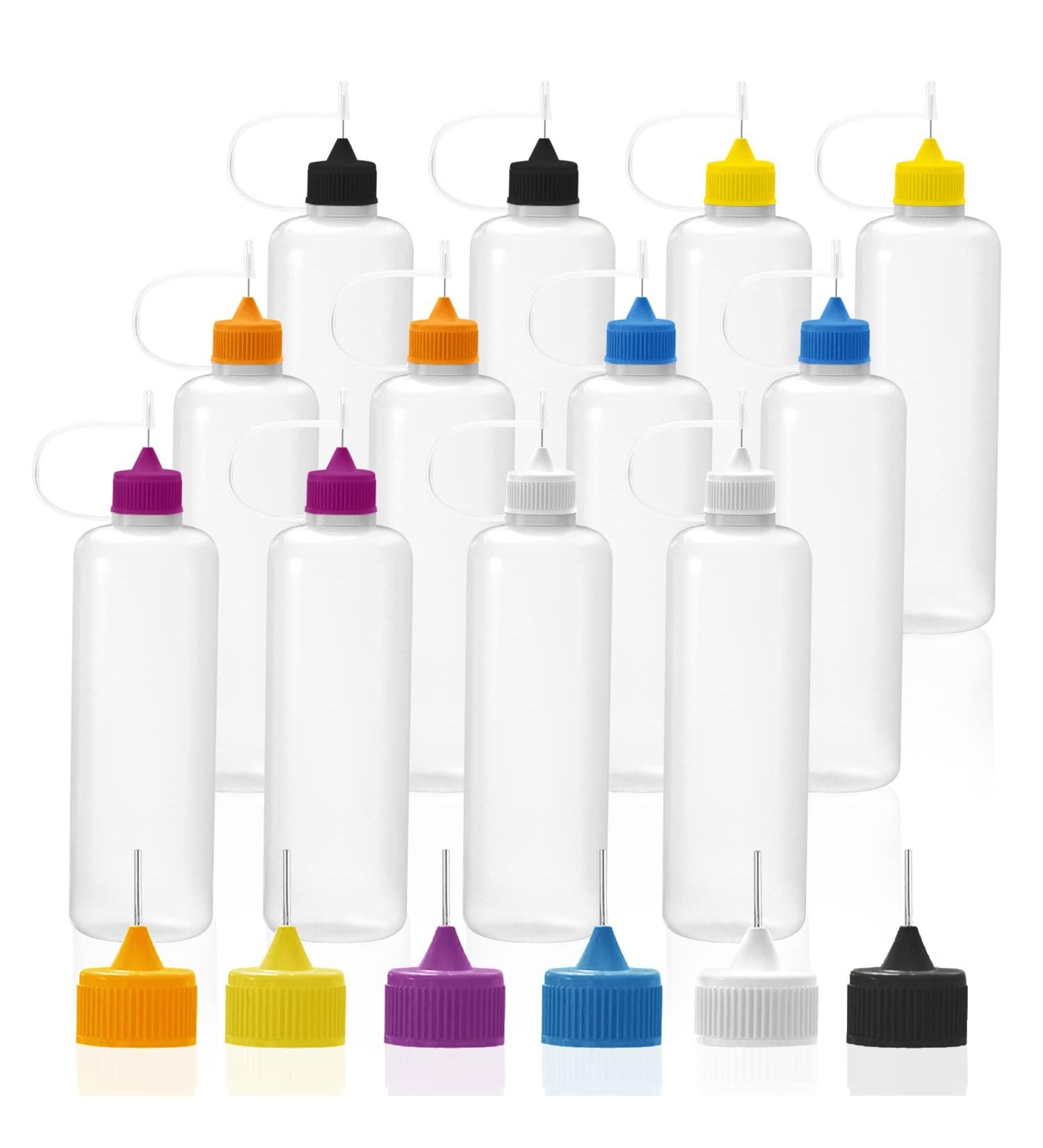 6 Pcs 4oz Precision Tip Glue Bottles with Mini Funnel - Perfect for Alcohol Ink & Acrylic Painting - Buy Online on GoSupps.com