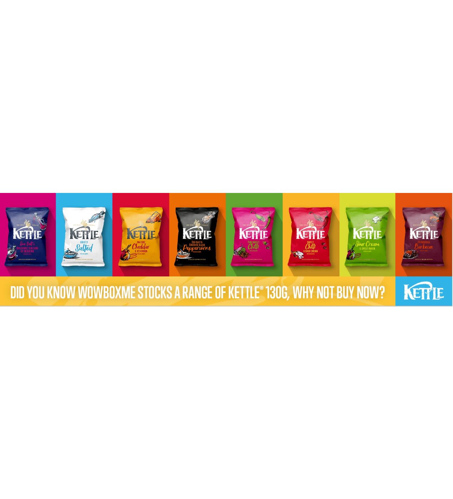 Kettle Handcooked Crunchy Crisps 12 x 130g Sharing Bags (Mixed Variety Pack 12 Bags x 130g)