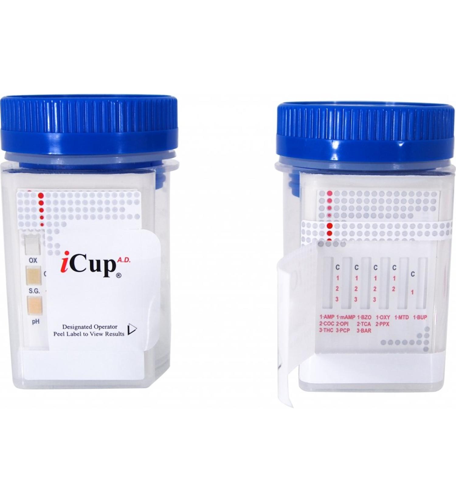 iCUP 10 Panel m-AMP/COC/THC/AMP/OPI/OXY/PPX/BZO/BAR/MDMA Drug Screen