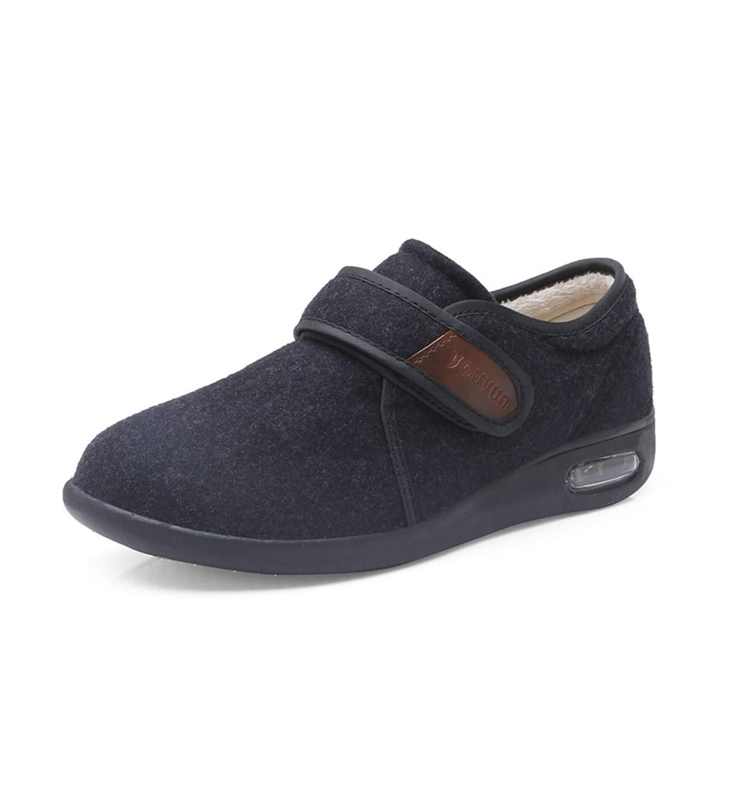 Yytcsjz Men's Adjustable Diabetic Shoes | Wide Walking Shoes for Elderly Men | Breathable & Comfortable | Black, Size 11 - Buy Online on GoSupps.com