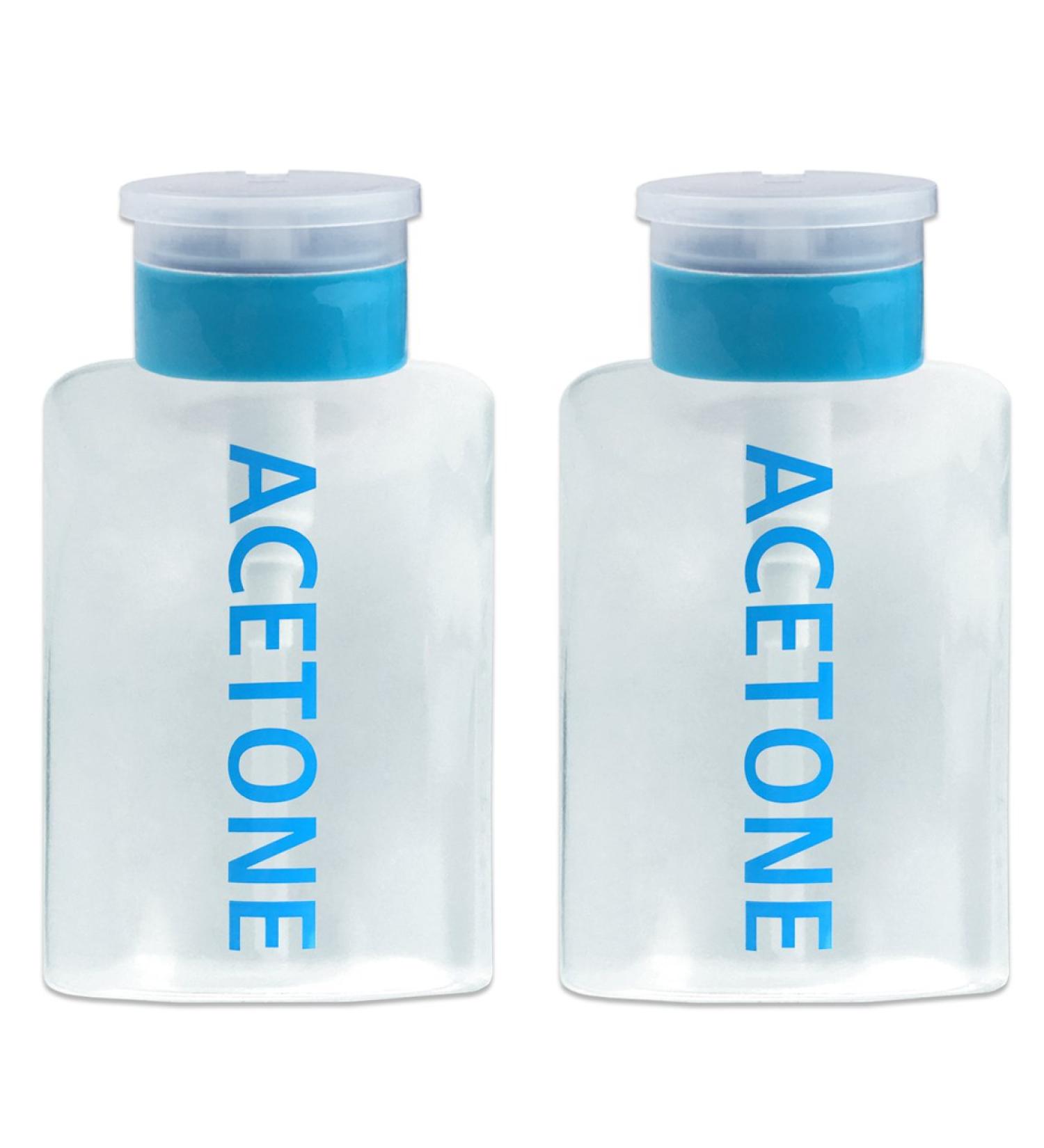 Beauticom 9 Oz Blue Push Down Acetone Empty Bottle Dispenser - Set of 2 - Buy Online on GoSupps.com