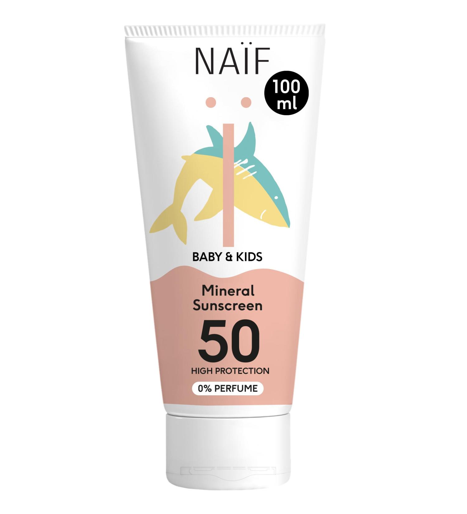 Na f - Cr me solaire min rale - pour b b et enfant - 0% de parfum - SPF 50 - Protection UVA et UVB - R sistant l'eau - Test dermatologiquement - Sans microplastiques - 100 ml - Buy Online on GoSupps.com