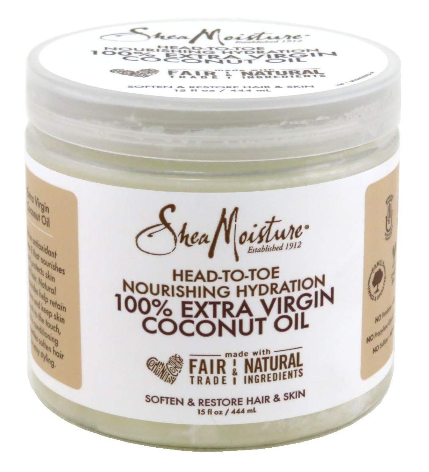 SheaMoisture 100% Extra Virgin Coconut Oil - Head-To-Toe Nourishing Hydration 15 fl oz - Buy Online on GoSupps.com