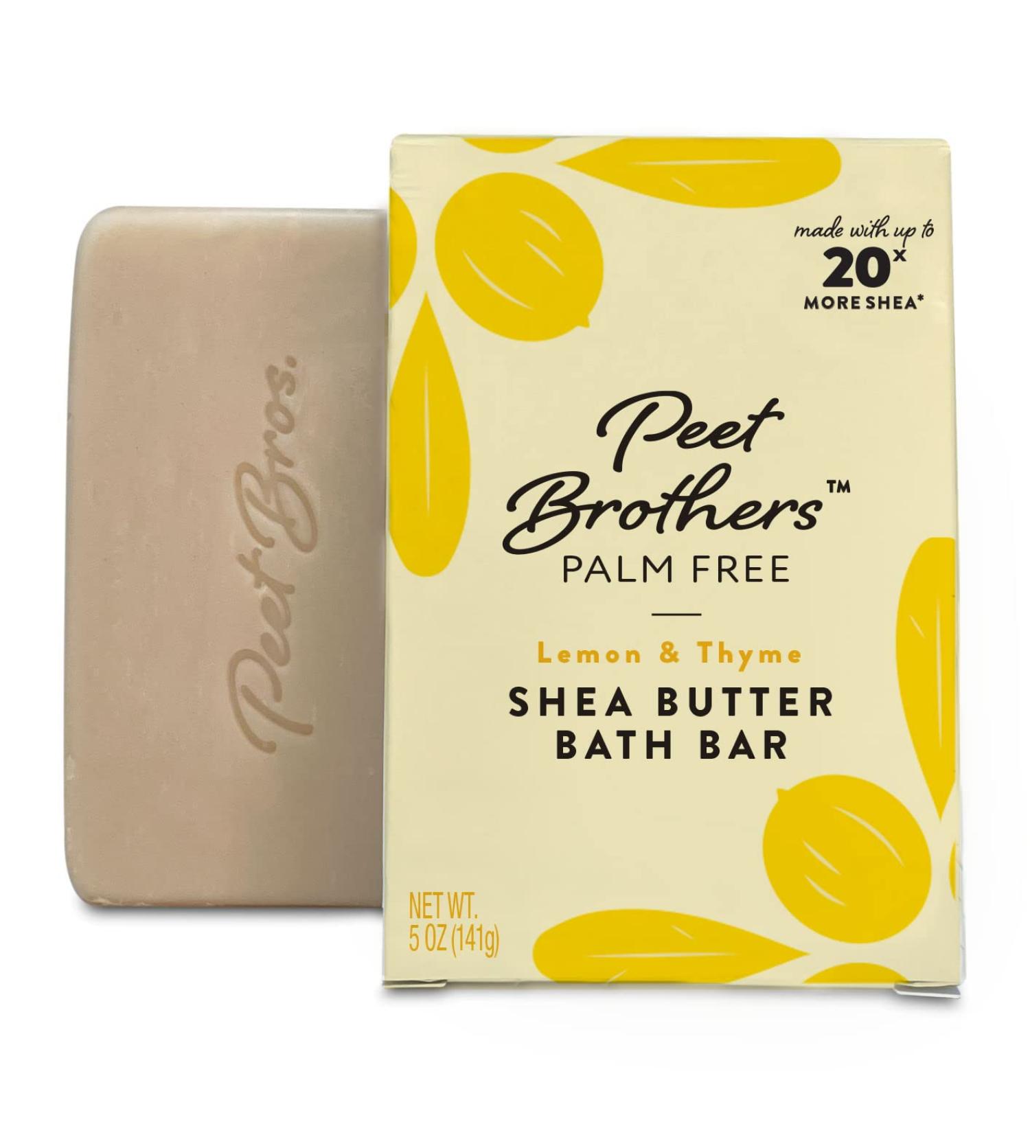 Peet Bros. Shea Butter Moisturizing Soap Bar - Lemon & Thyme, 5 oz | Palm Oil-Free - Buy Online on GoSupps.com