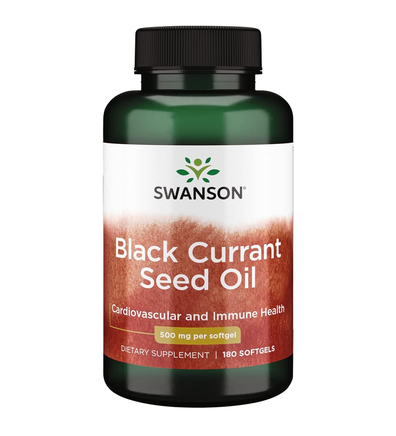 Swanson Black Currant Seed Oil - 180 Softgels (500mg) - Immune, Heart & Joint Health Support - Buy Online on GoSupps.com