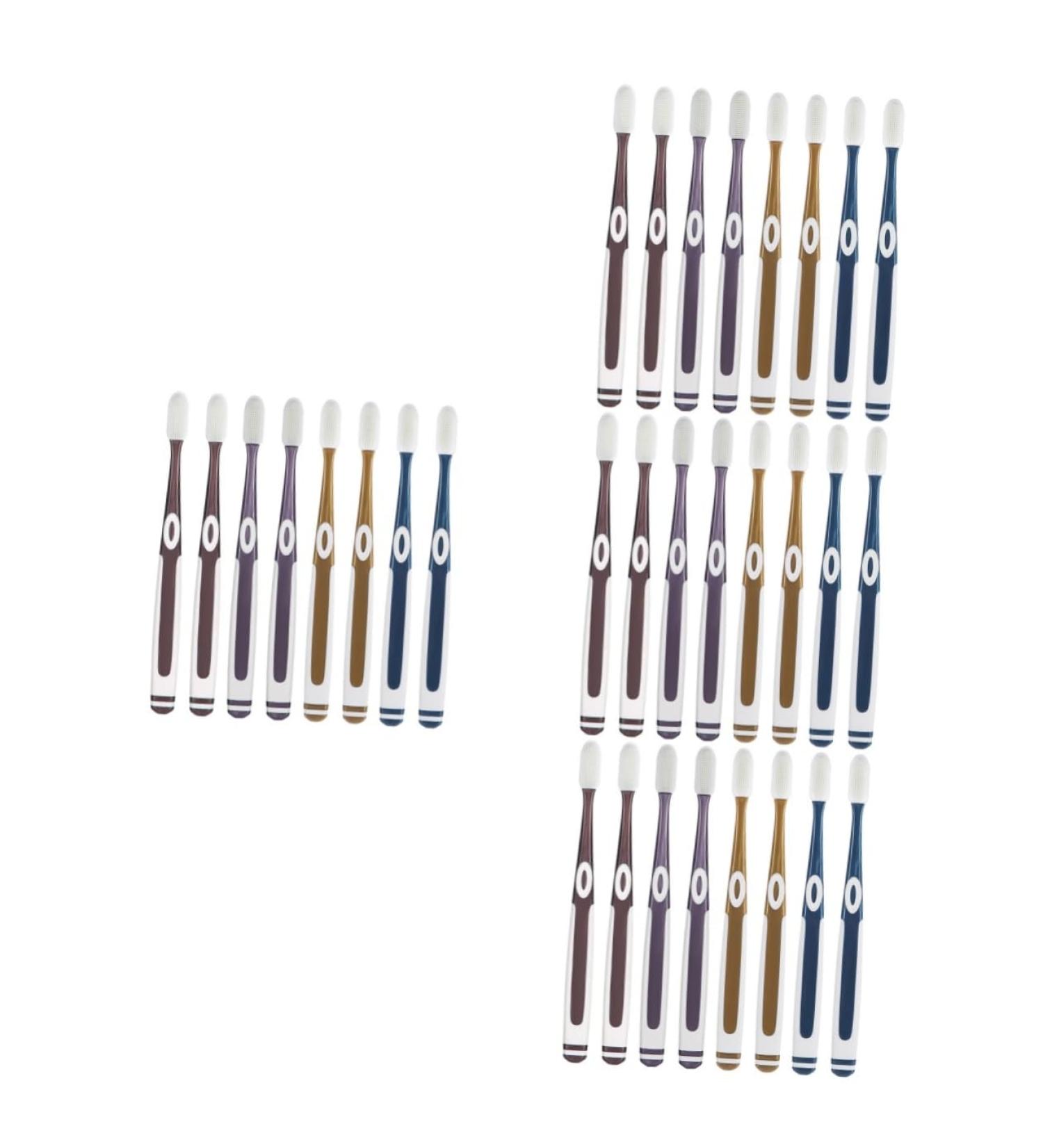 Healvian Nano Toothbrush Travel Set - 32 Pack Extra Soft Toothbrushes for Adults | Family Travel Accessories & Massage Toothbrushes - Buy Online on GoSupps.com