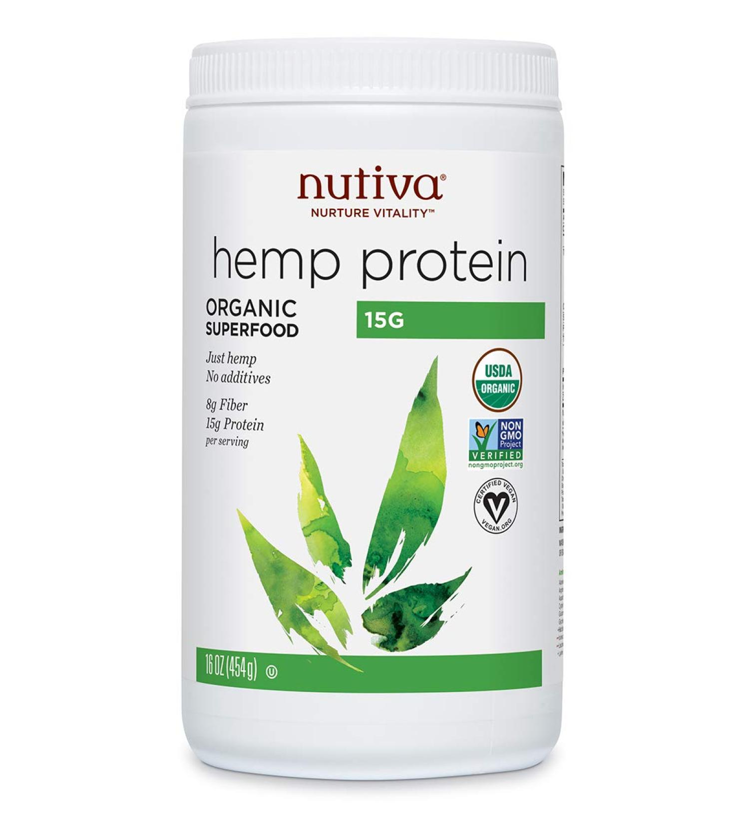 Nutiva Organic Cold-Processed Hemp Protein | Non-GMO Canadian Hempseed | 15g Protein | 16oz - Buy Online on GoSupps.com