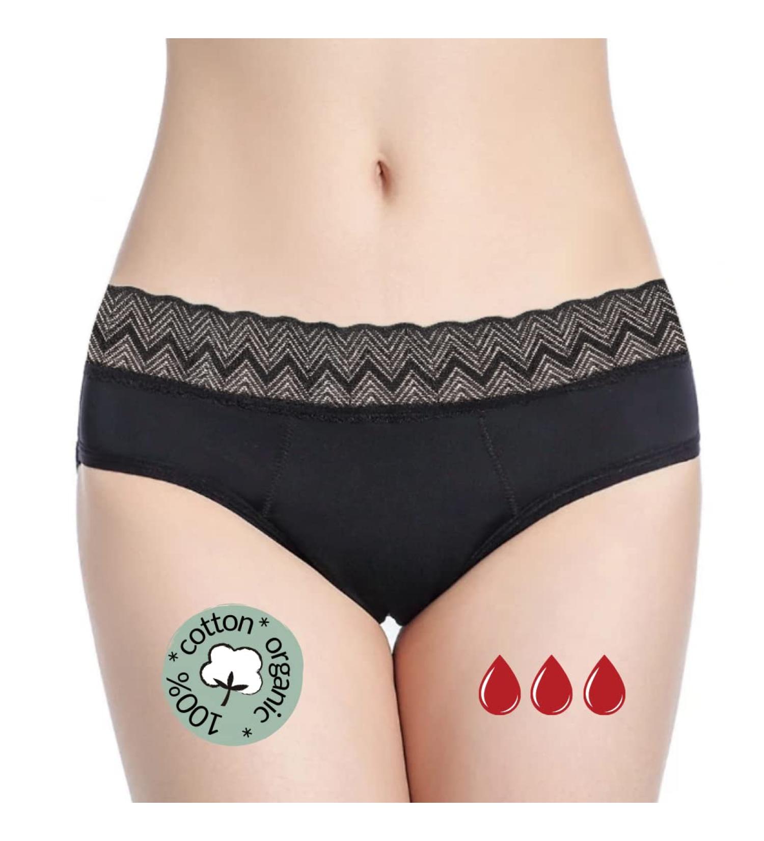 Noblood Eco-Friendly Period Underwear Washable Cotton Menstrual Briefs (2-3 Tampons Absorbency) XXS to 3XL for Girls - Buy Online on GoSupps.com
