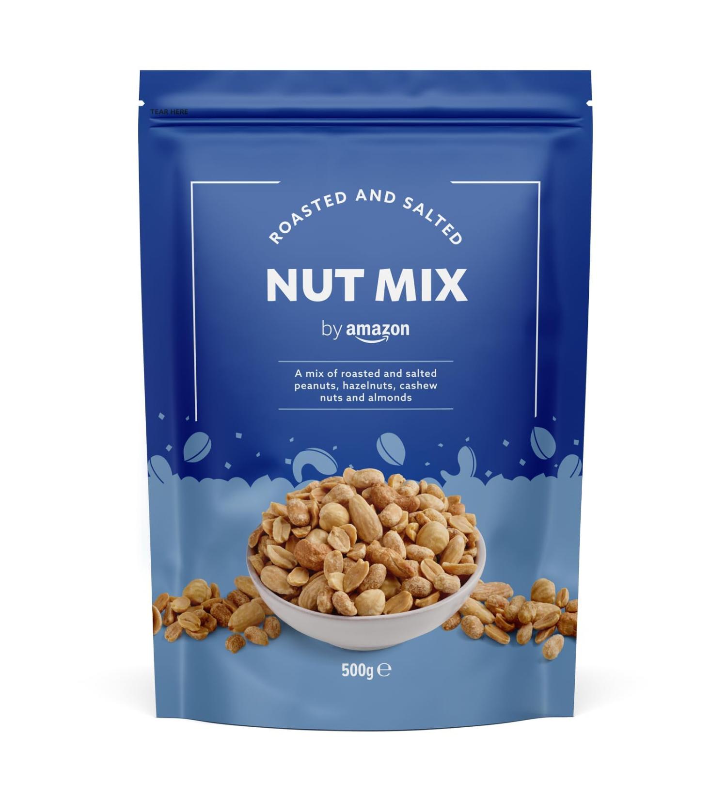 By Amazon Mix of peanuts hazelnuts cashews and almonds roasted and salted 500g - Buy Online on GoSupps.com