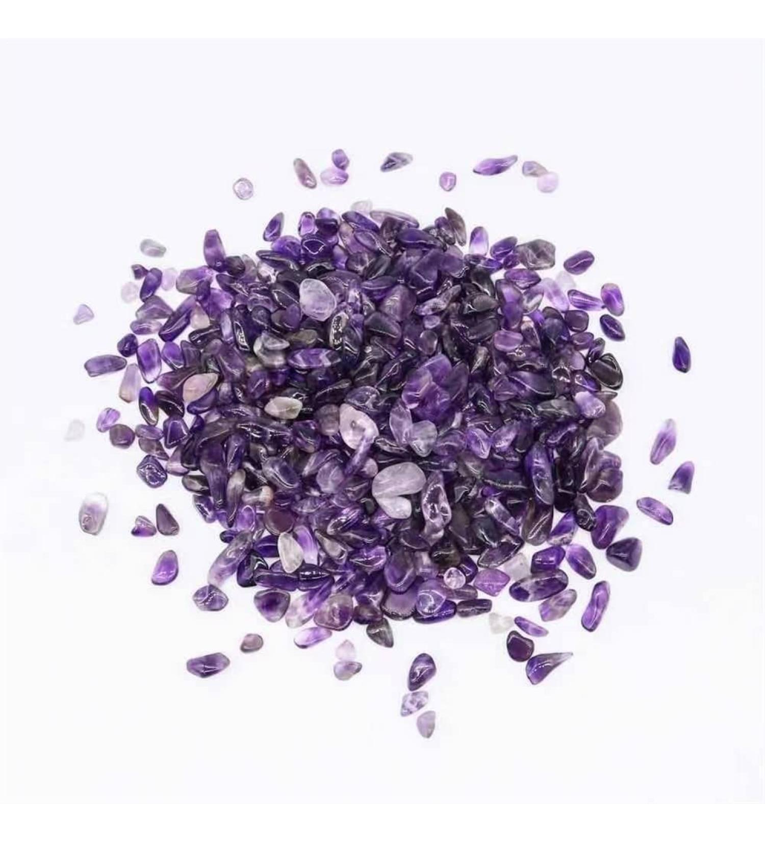200g Natural Polished Amethyst raw Rough Tumble Stone Crystal Gravel 7mm-12mm for Decoration Can be Used for Home Office Decoration - Buy Online on GoSupps.com
