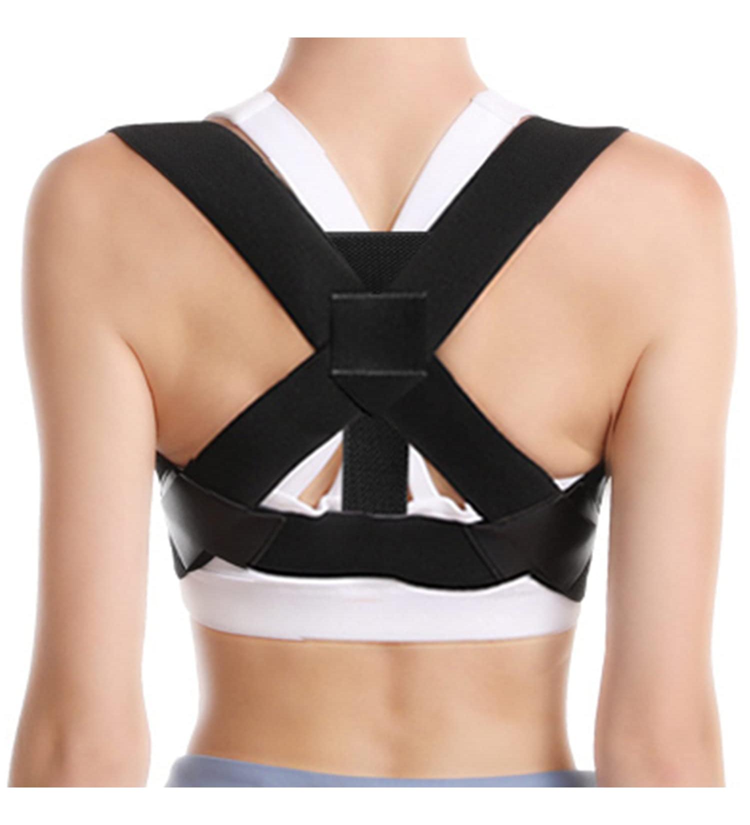 Focuswell Posture Corrector | Adjustable Back Brace for Women | Black S-M Size | Shoulder Neck Back Pain Relief Support - Buy Online on GoSupps.com