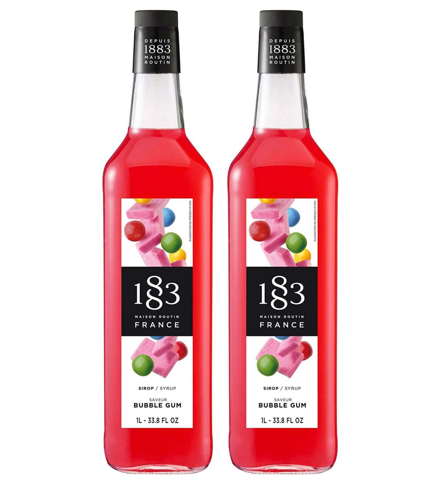 Maison Routin 1883 Bubble Gum Flavour Syrup 1L Glass Bottle 2 Pack 1 l (Pack of 2) - Buy Online on GoSupps.com