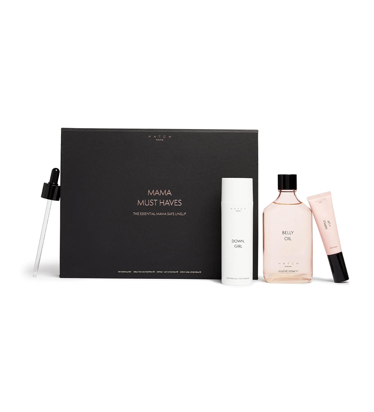 HATCH Mama Must Haves Kit - Belly Oil Nipple + Lip Rescue Balm and Down Girl Soothing Leg + Foot Relief - 3 Piece Set - Maternity Essentials - Buy Online on GoSupps.com