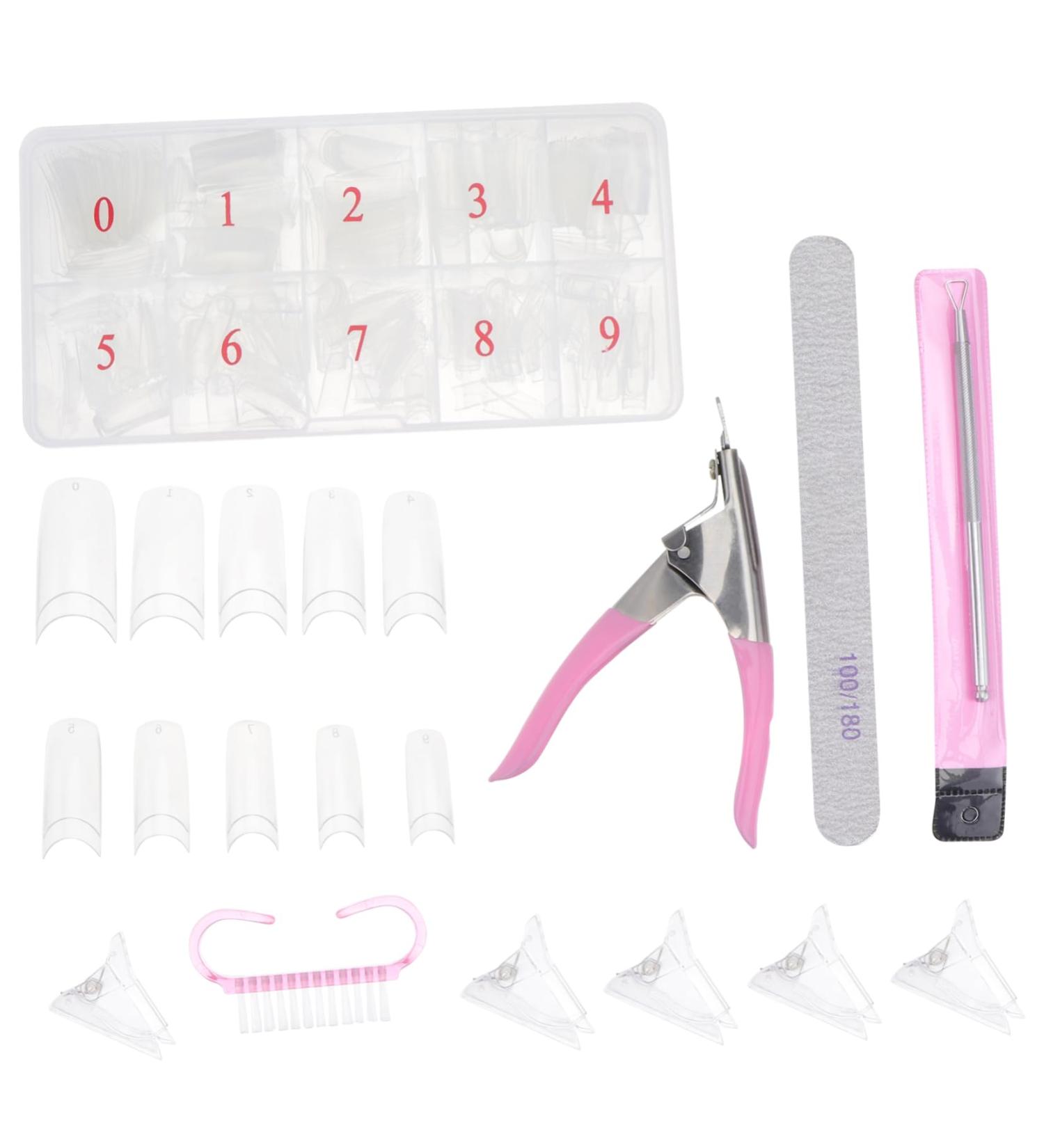 minkissy 2 Boxes Nail Art Box Nail Kits Fingernail File Clear Stiletto Nails Nail File Buffer Artificial False Nails Manicure Kit Manicure Accessories Fake Nail Stickers Plastic Boxed - Buy Online on GoSupps.com