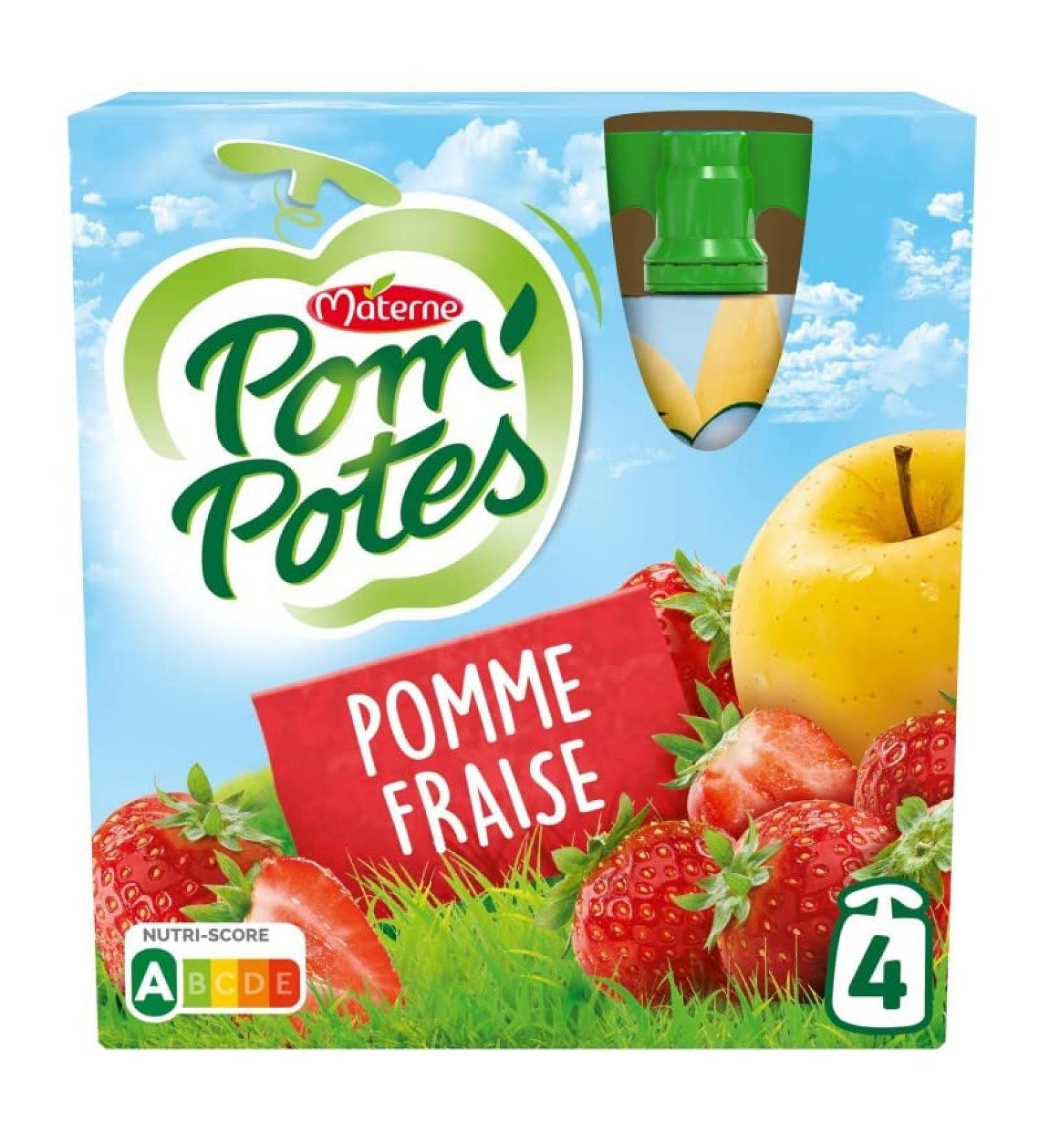 POM'POTES - Apple and Strawberry Compote 360G - (Pack of 4) - Buy Online on GoSupps.com