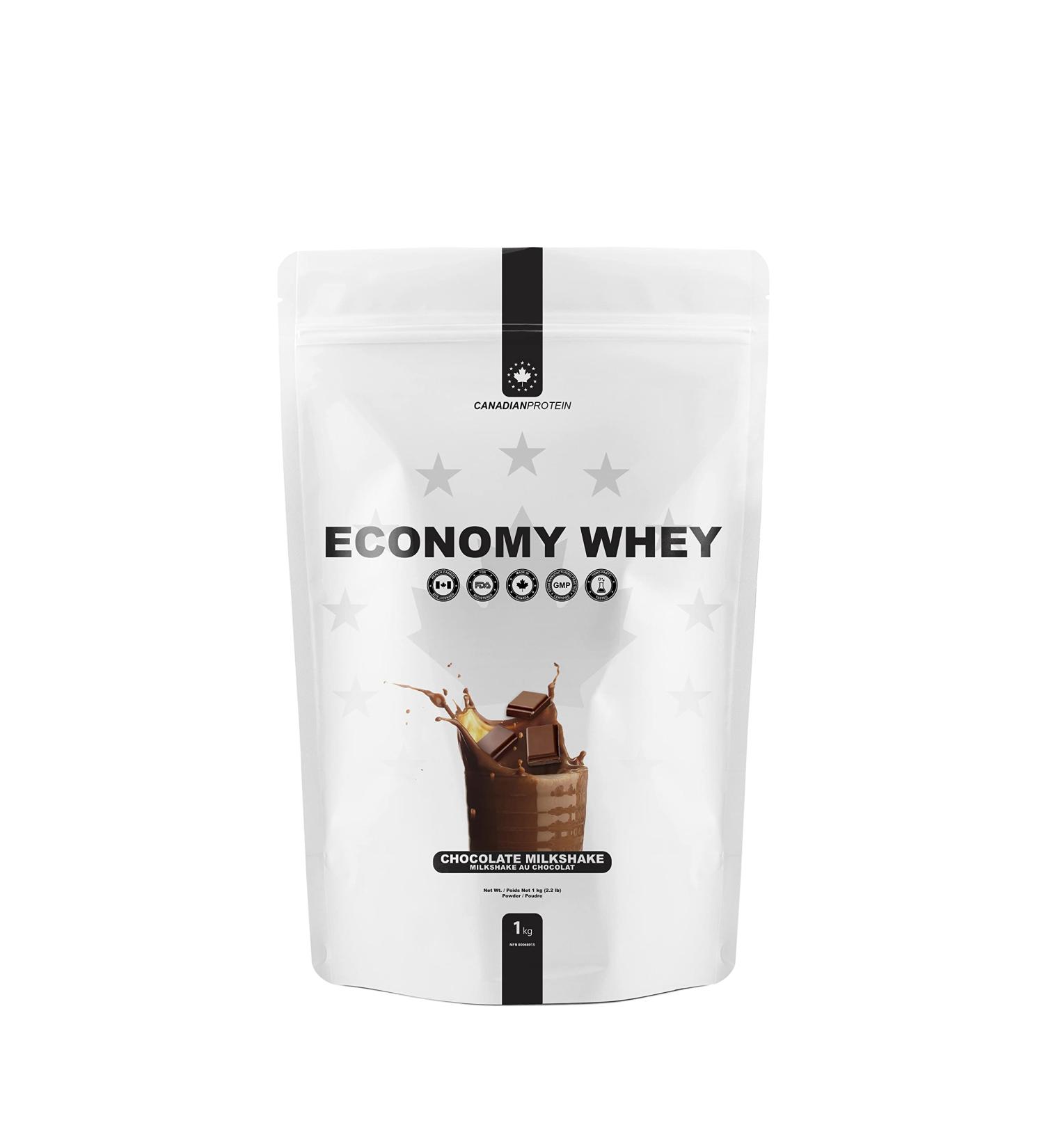 Canadian Protein Economy Whey 21g of Protein | 1 kg of Chocolate Milkshake Flavoured Low Carb Keto Friendly Workout Recovery Protein Shake Chocolate 1 kg - Buy Online on GoSupps.com