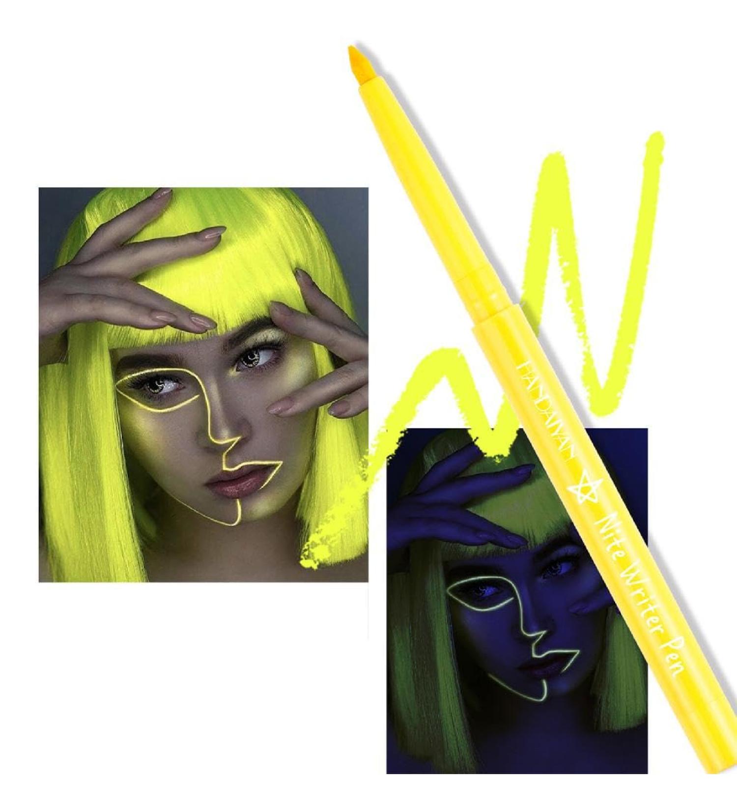 Halloween Glow Eyeliner UV Liquid Colored Pencil Waterproof Smudge-Proof High-Pigmented Colorful Fluorescent Liner Halloween Black Eyeliner 4 - Buy Online on GoSupps.com