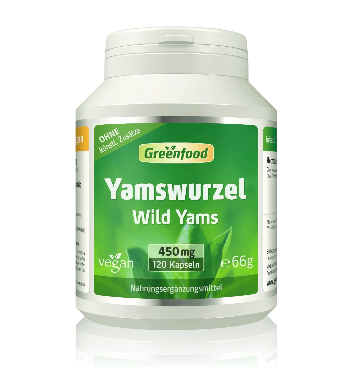 Buy Wild Yams Root 450mg - High-Dose Diosgenin Extract 120 Vegan Capsules No Additives Non-GMO - Buy Online on GoSupps.com