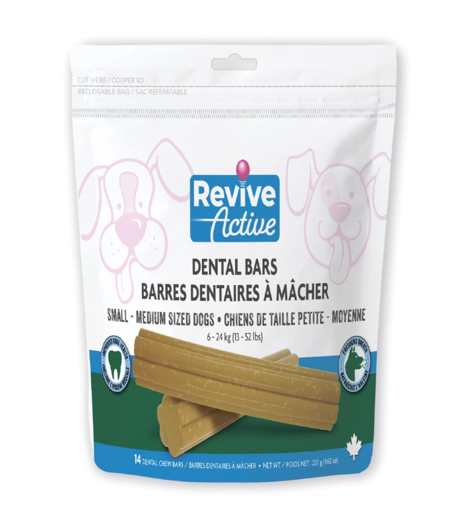 Revive Active Dental Bars for Dogs 14ct Dental Chews For Dogs Help to Remove Plaque and Tartar Build-Up Improves Oral Health and Maintaining healthy Gums and Teeth. - Buy Online on GoSupps.com