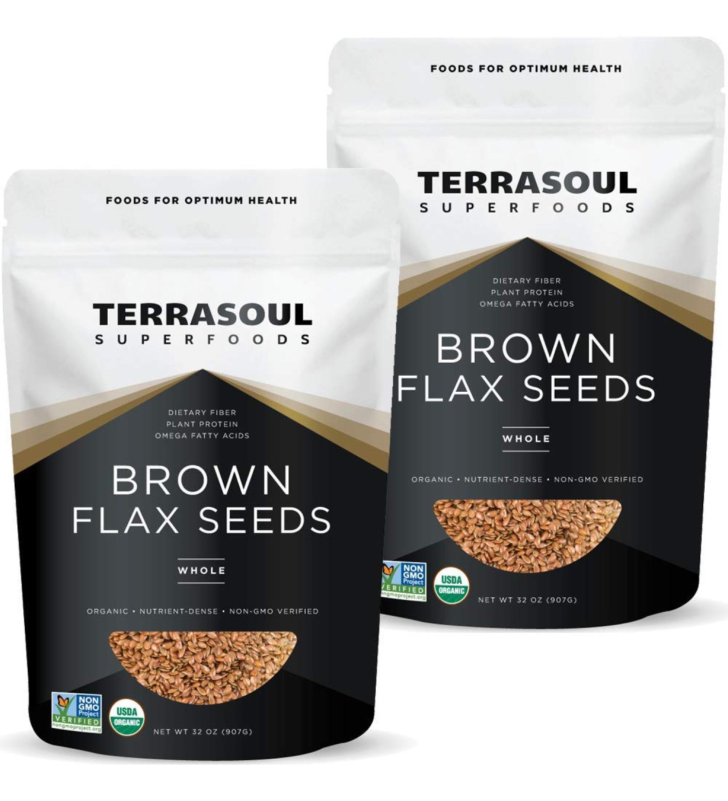 Terrasoul Superfoods Organic Brown Flax Seeds 4 Lbs (2 Pack) - Buy Online on GoSupps.com