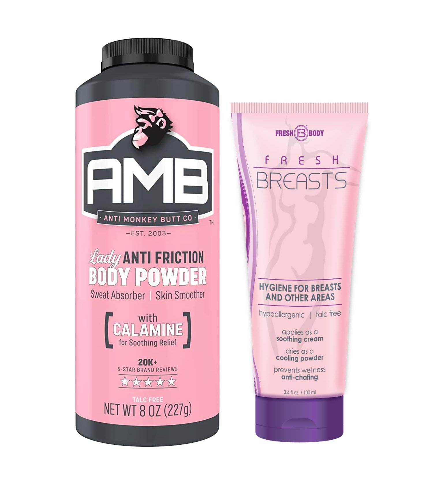 Ladies No Sweat Bundle: Fresh Breasts Lotion 3.4 Fl OZ & Anti-Monkey Butt Body Powder 8 Oz - Buy Online on GoSupps.com