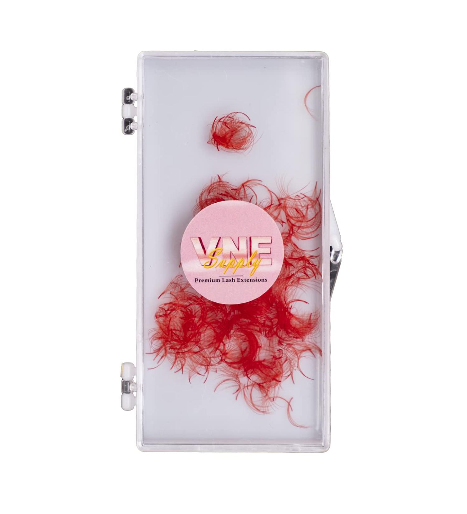 VNE 500 Fans Colorful Premade Volume Lash Extensions | Red 6D | 15mm D Curl | Single Color Box - Buy Online on GoSupps.com