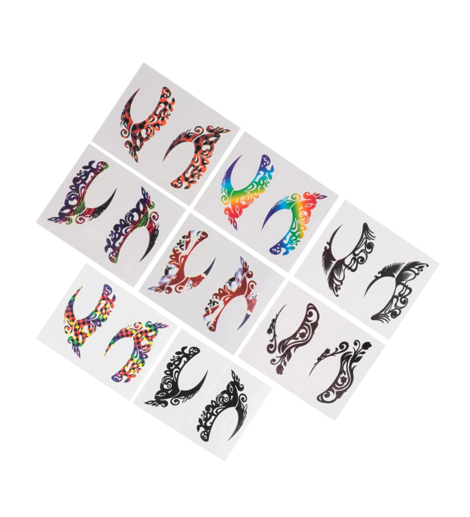 TOVINANNA 24 Pairs Eye Shadow Eyeliner Stickers Face Festival Eye Makeup Party Favors Cosplay Eyeshadow Glue 7.6x4.3cmx3pcs Assorted Colorx3pcs - Buy Online on GoSupps.com