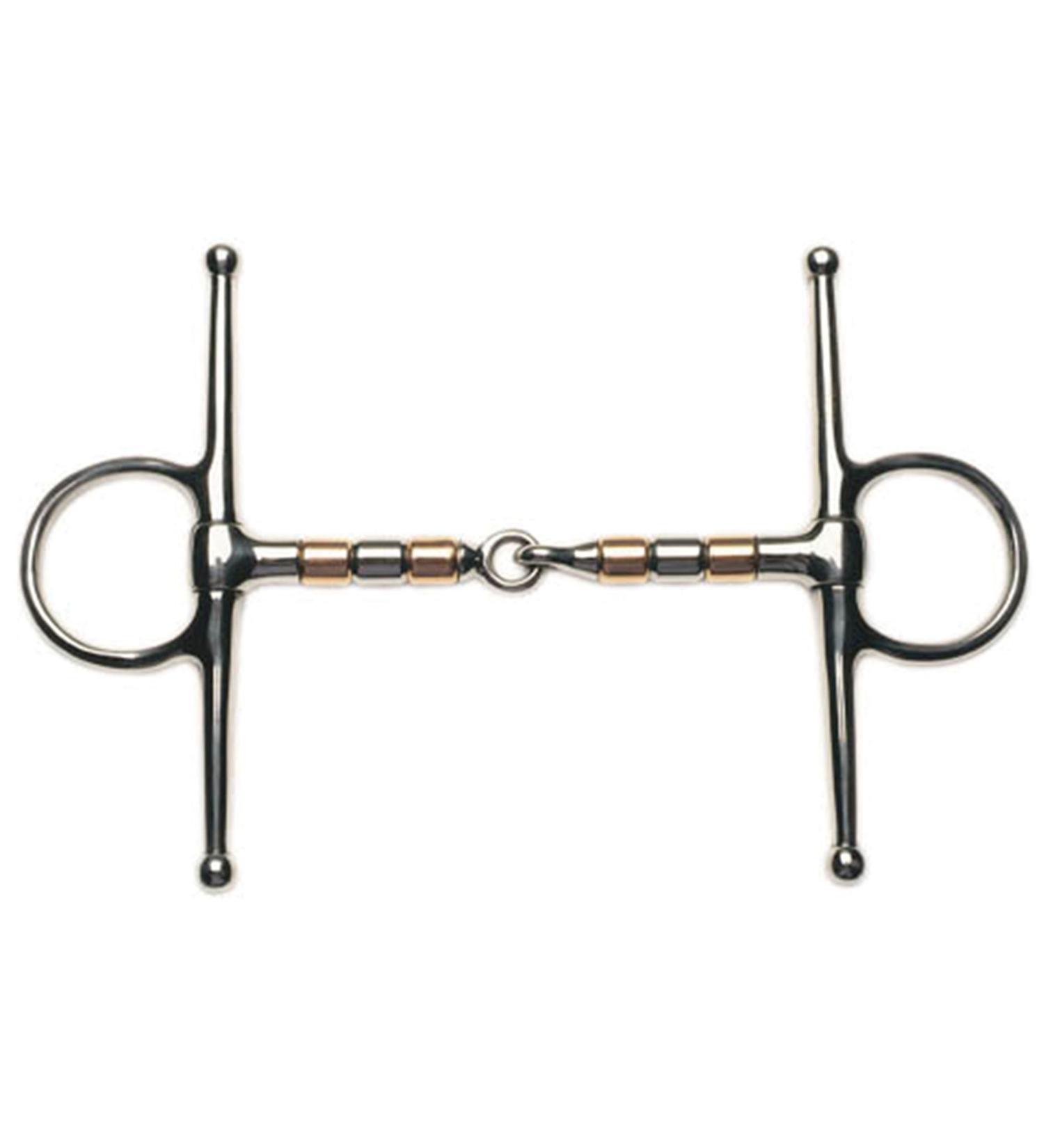 Korsteel Stainless Steel Copper & Steel Roller Gag Snaffle 125mm Silver