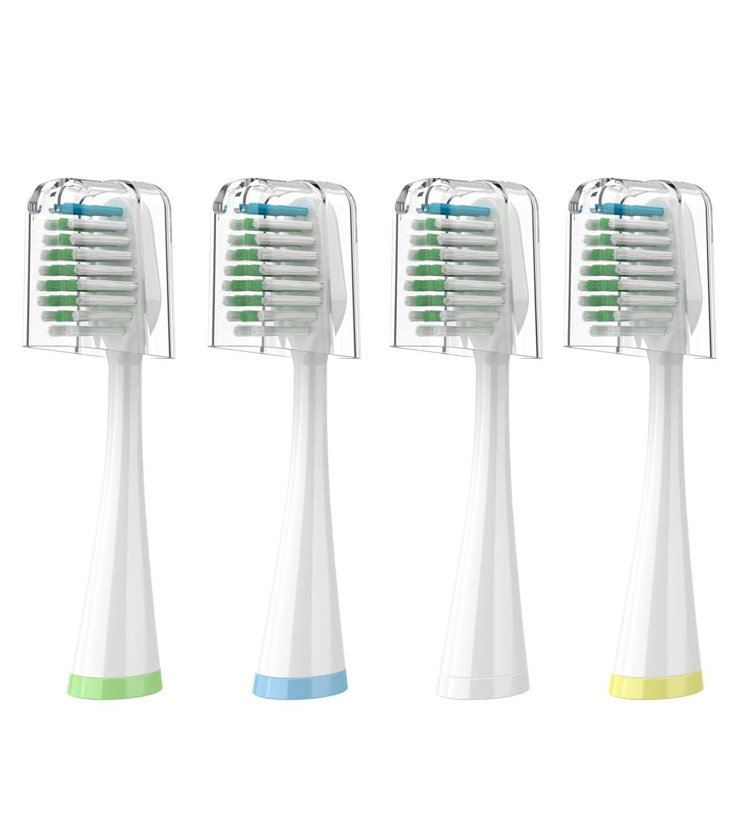 Smile Bright Platinum Sonic Electric Toothbrush Replacement Brush Heads - 4-Pack, Soft Bristles with Covers - Buy Online on GoSupps.com
