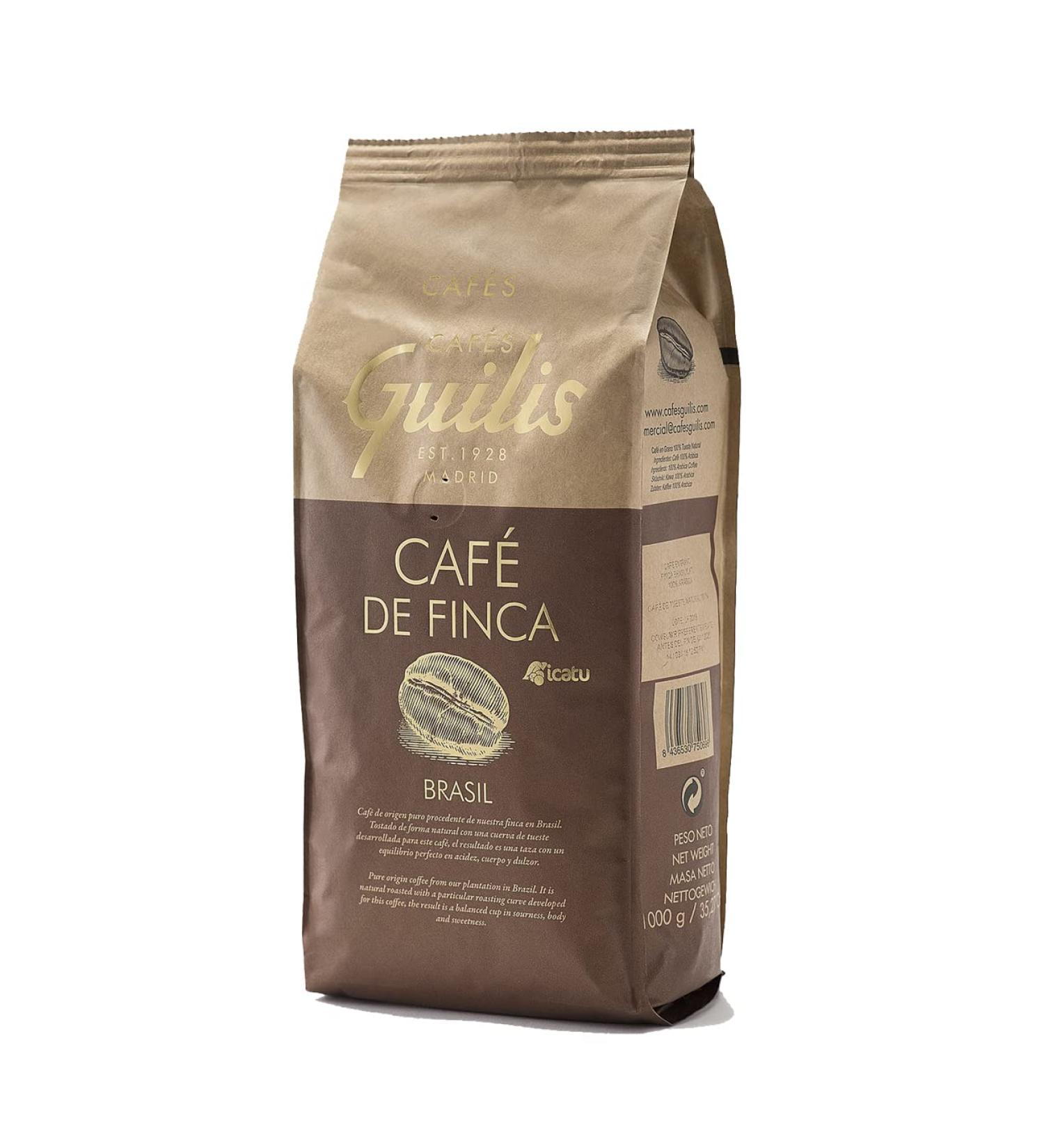 Guilis Cafes CAFES GUILIS DESDE 1928 AMANTES DEL CAFE Brazilian coffee in Arabic Bean Natural Roast Finca Icatu Minas Grais 1 Kg - Buy Online on GoSupps.com