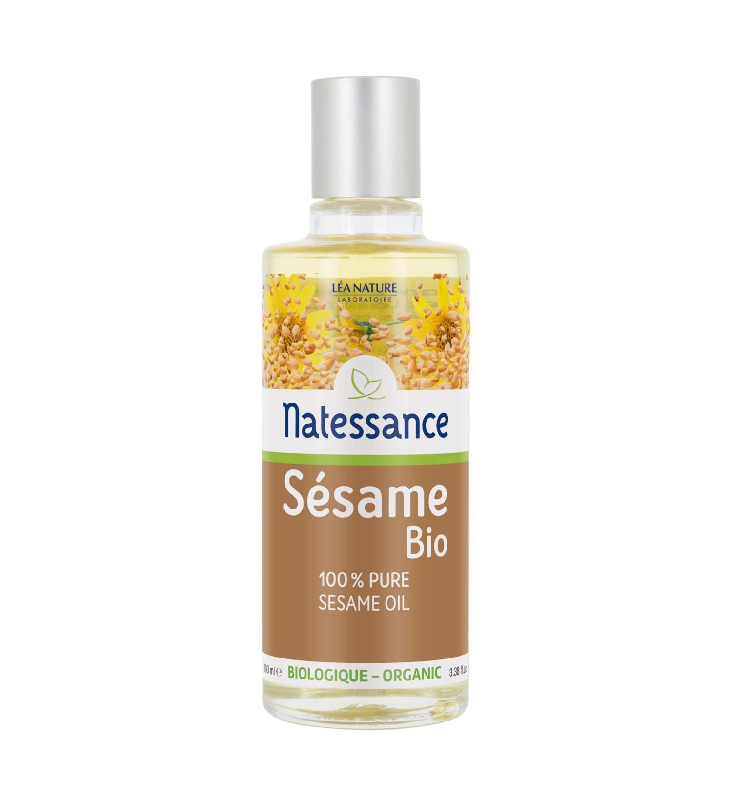 Natessance - Organic Sesame Oil - 100% Pure - Nourishing - Certified Organic - 100 ml bottle