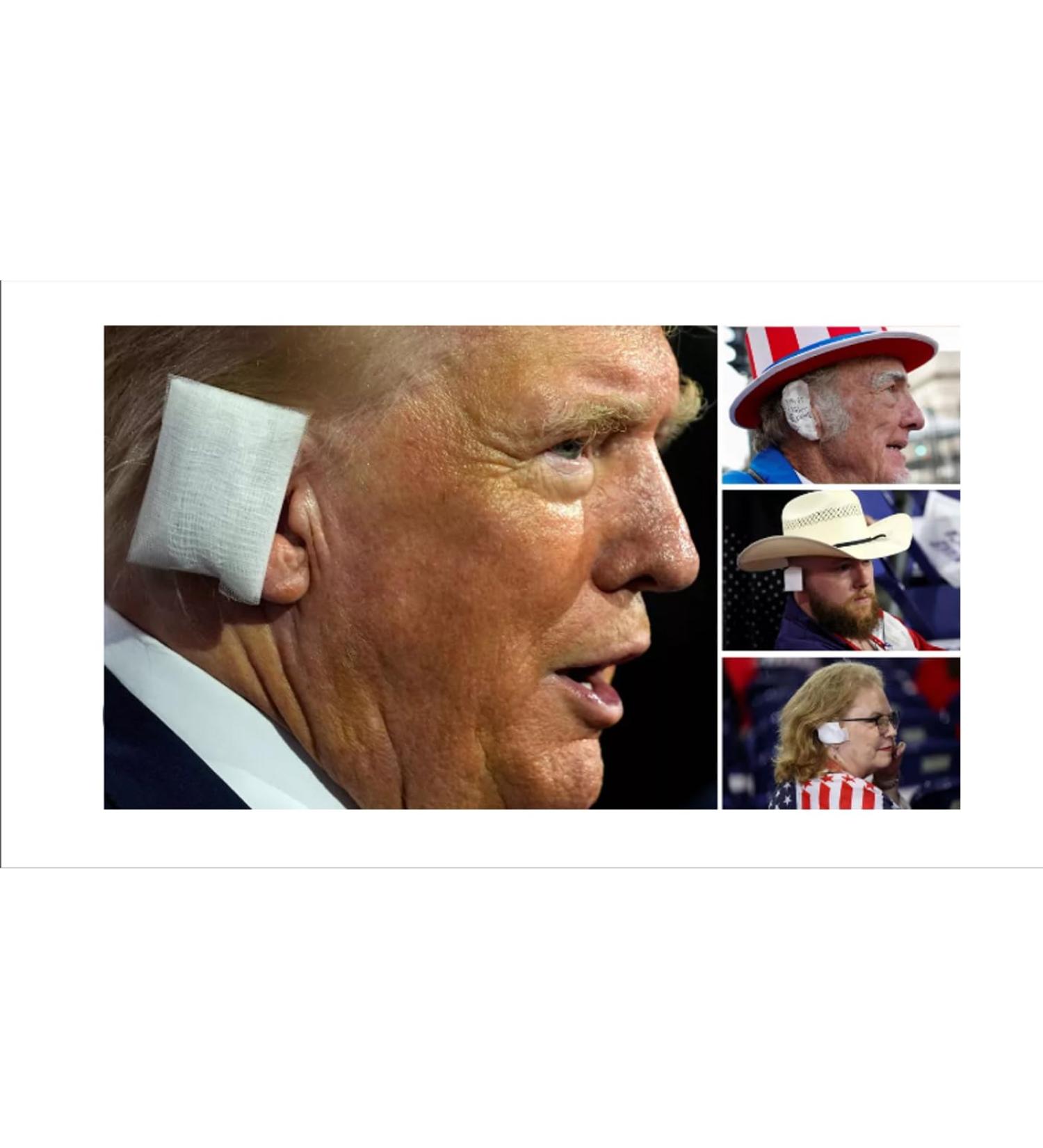 Trump 2024 Ear Bandage Stand Up Ear Bandage White