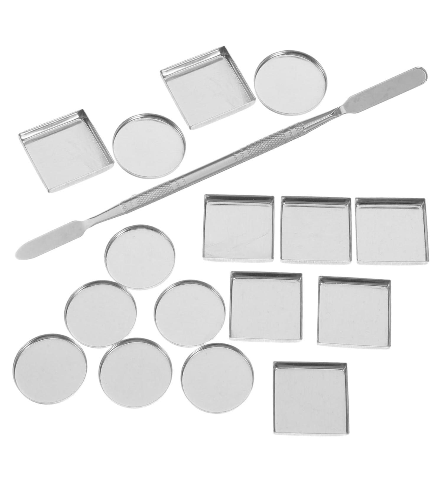  FRCOLOR 31 Pieces DIY Makeup Pans Round Square Iron Pans for Eyeshadow Blush Lipstick with Blending Spatula for Creative - Buy Online on GoSupps.com