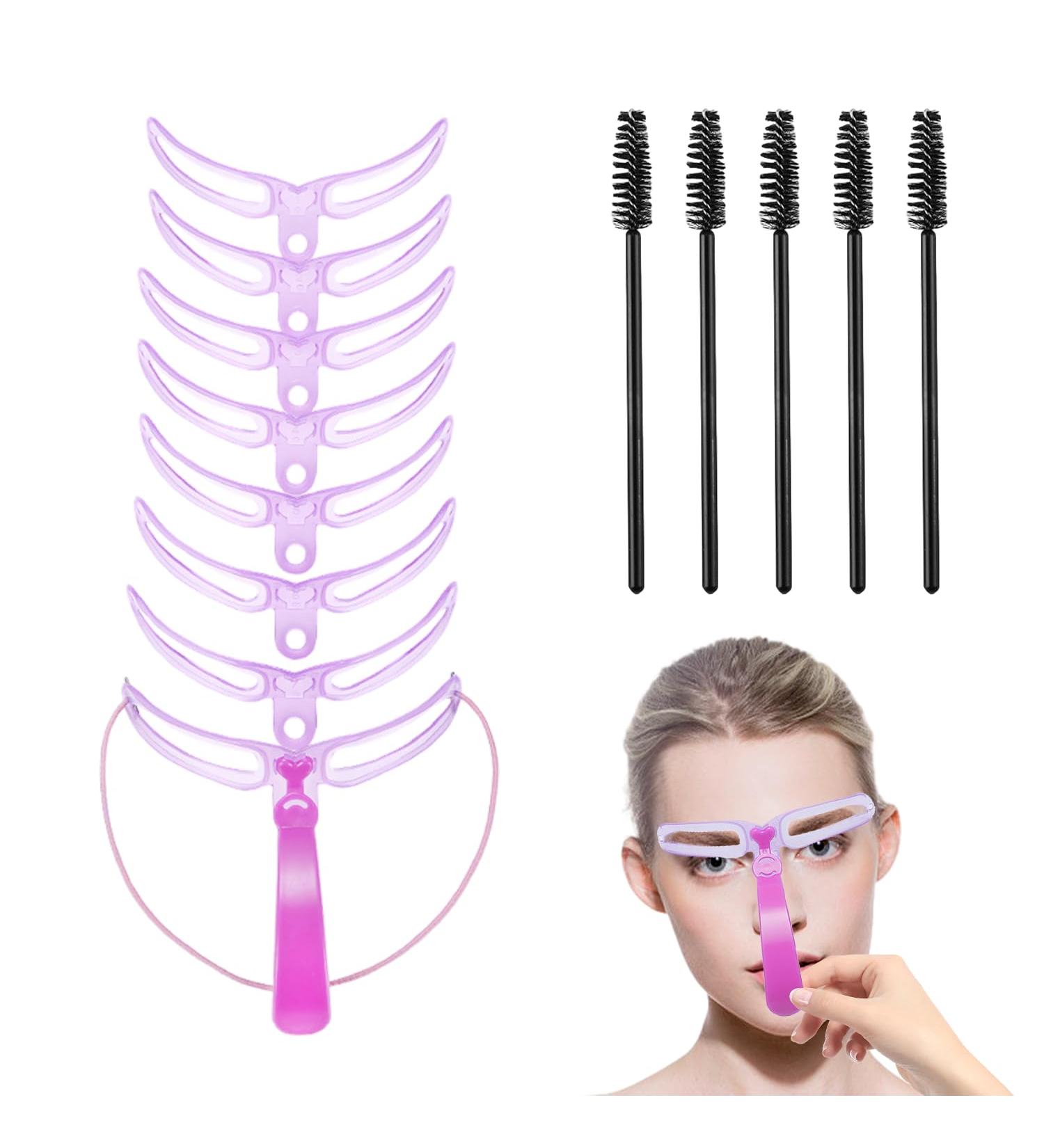 8 Pieces of Eyebrow Drawing Aids 5 Eyebrow Brushes Eyebrow Drawing Tool Beginner's Eyebrow Card Eyebrow Drawing Tool Set Reusable Tools - Buy Online on GoSupps.com