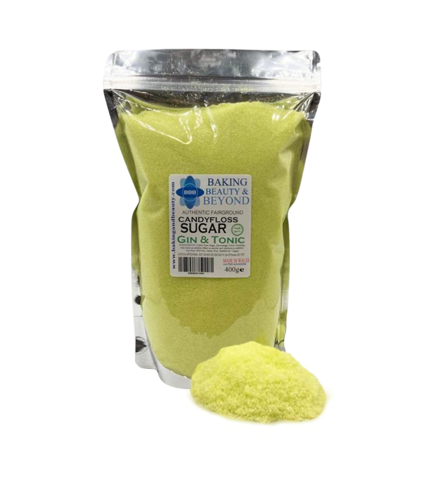 Baking Beauty & Beyond Premium Floss Sugar for Cotton Candy - Cotton Candy Flossing Sugar with Natural Ingredients Perfect for Every Occasion Bulk Floss Sugar 400g - Gin & Tonic Flavour - Buy Online on GoSupps.com