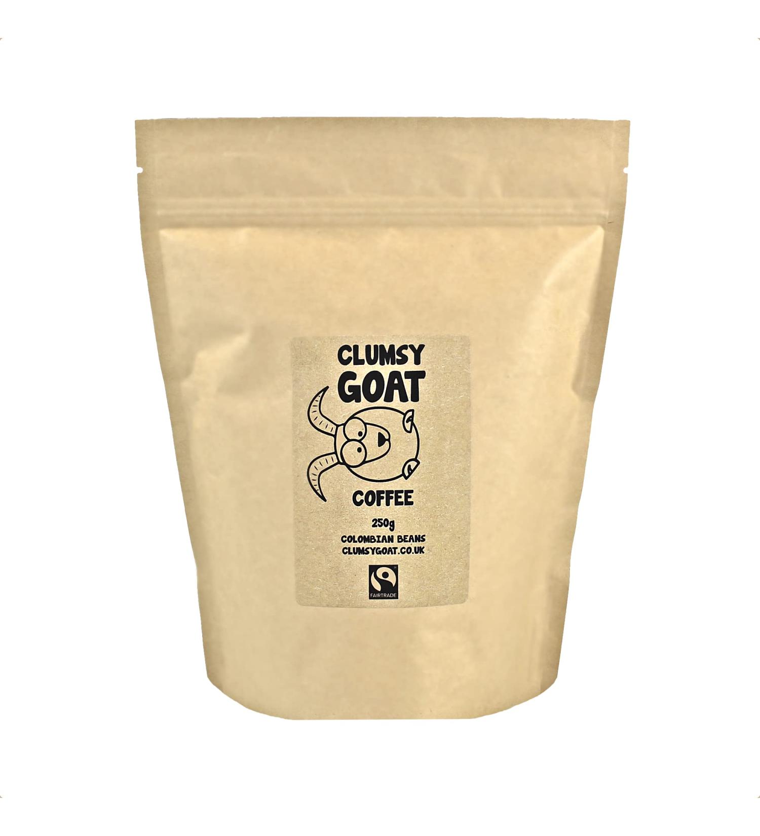 Clumsy Goat Fairtrade Colombian Single Origin Whole Coffee Beans - 100% Arabica - Dark Roast - Buy Online on GoSupps.com