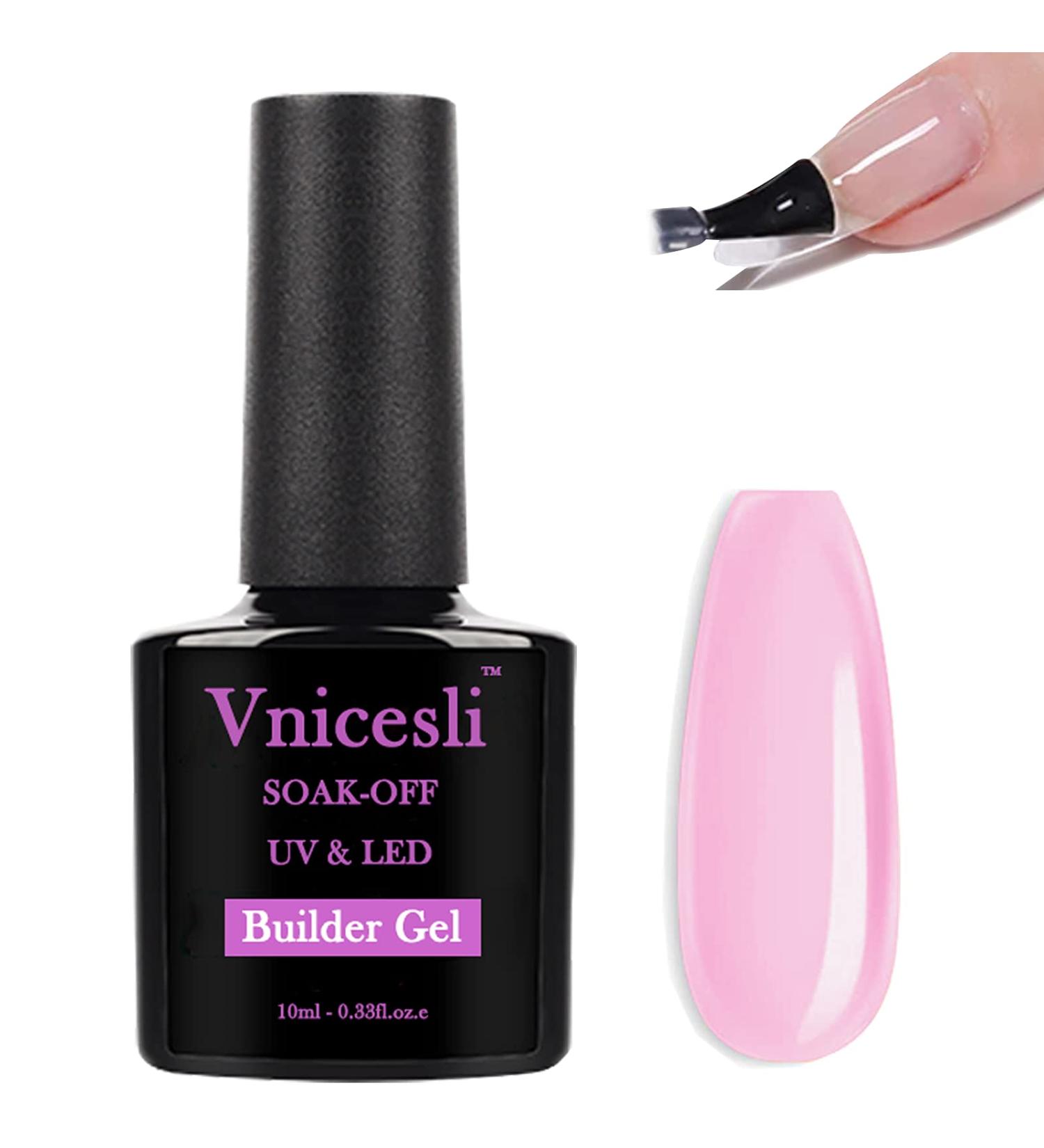 VNICESLI 7 in 1 Builder Nail Gel - 10ml UV/LED Gel for Nail Extensions Strengthening & Design (Pink) | International Shipping - Buy Online on GoSupps.com