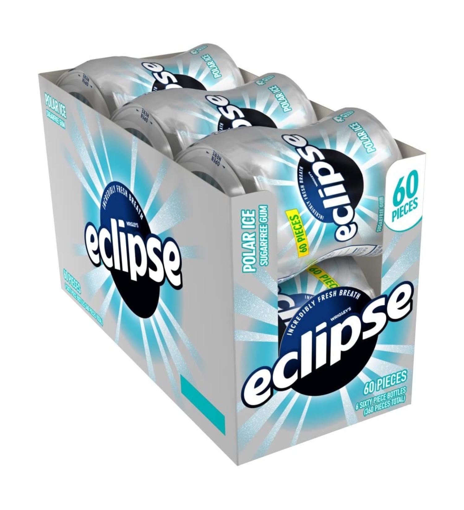 Eclipse Polar Ice Sugar Free Gum, 60 Count (Pack of 6)
