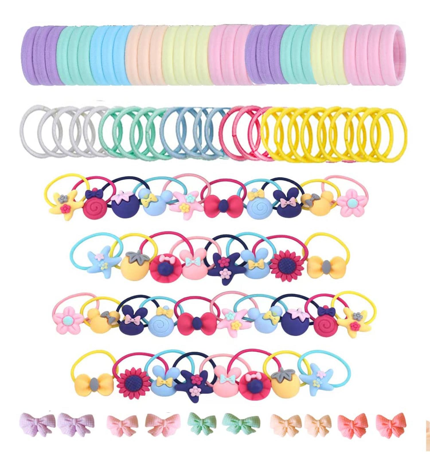 Cute Girls Elastic Hair Ties - Multicolor Hair Accessories for Ponytail Holders - Buy Online on GoSupps.com