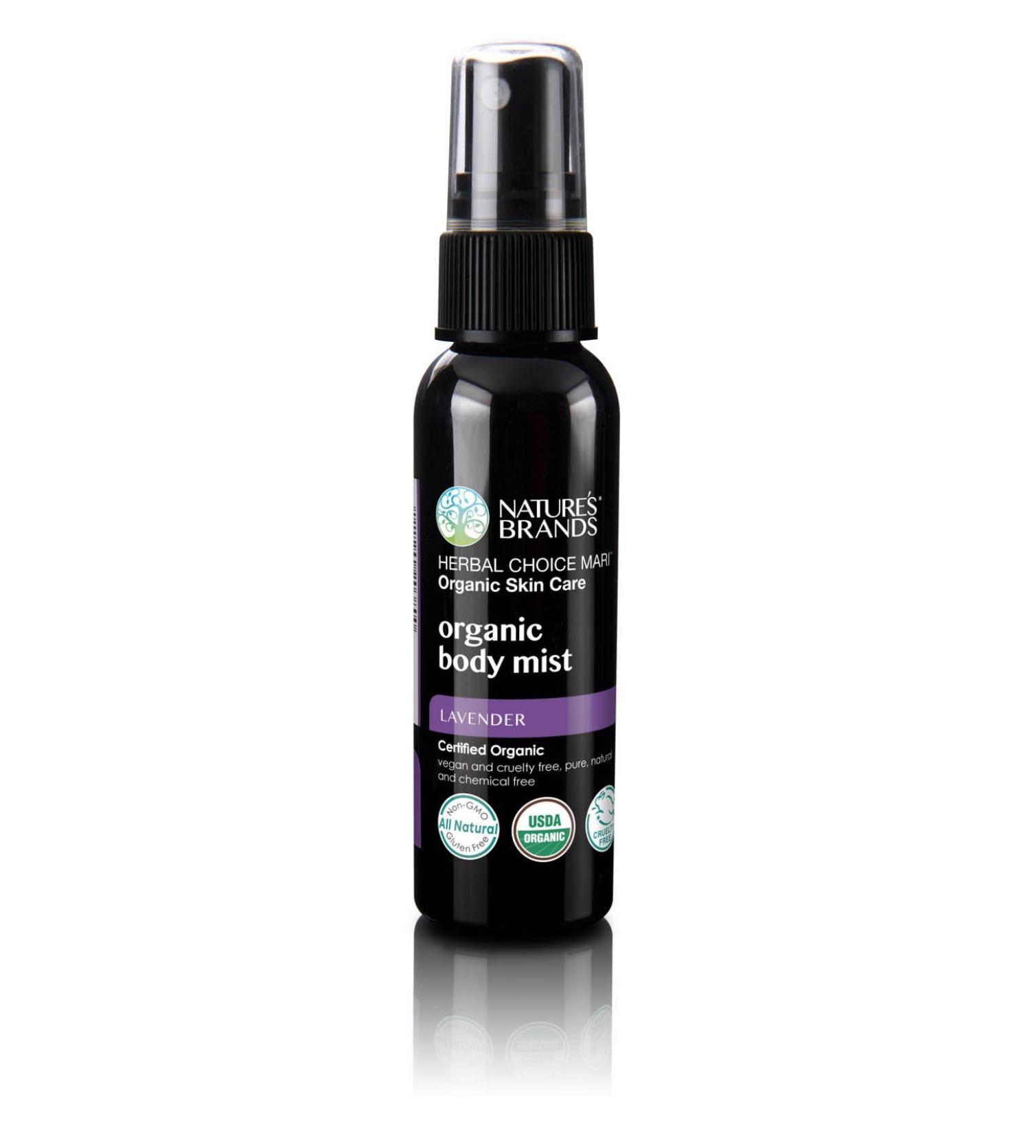 Herbal Choice Mari Organic Body Mist Lavender 2floz BPA-Free Plastic 2 Fl Oz Lavender