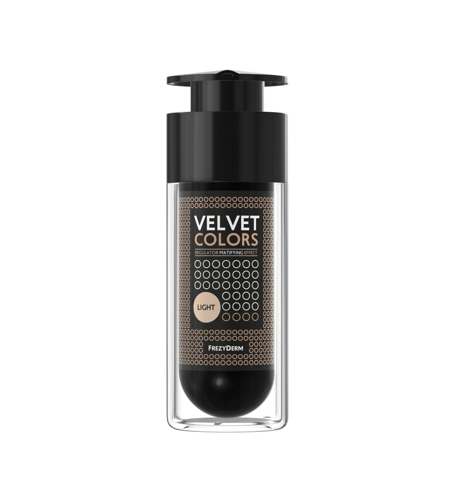 Frezyderm Velvet Colors Makeup Cream - Light Foundation 30ml I Natural Matte Finish Conceals Blemishes Wrinkles Dark Circles Acne Oily and Sensitive Skin - Buy Online on GoSupps.com