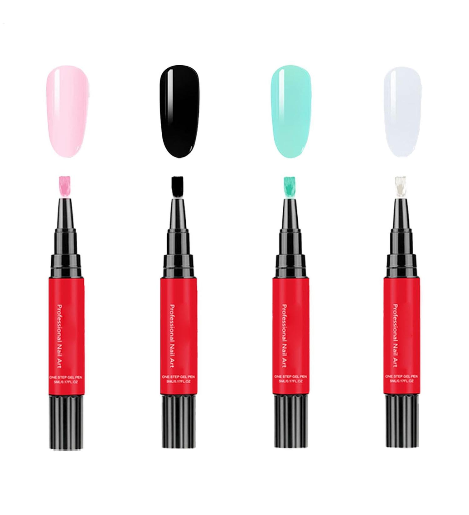  Zibeem Gel Nail Pens 4 Pack Gel Nail Pen Set Durable 12 Colors Quick Dry Nail Art Pen for Women and Girls - Buy Online on GoSupps.com